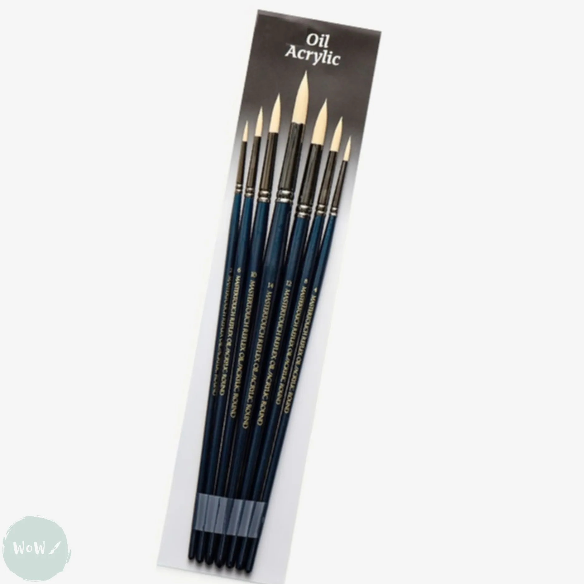 BRUSH SET - PRO ARTE - Mastertouch REFLEX - OILS & ACRYLICS - Brush Wallet Set - 7 Assorted ROUNDS