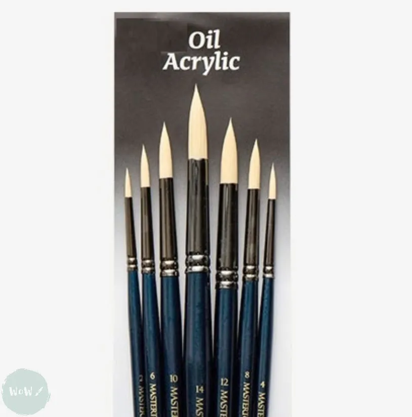 BRUSH SET - PRO ARTE - Mastertouch REFLEX - OILS & ACRYLICS - Brush Wallet Set - 7 Assorted ROUNDS