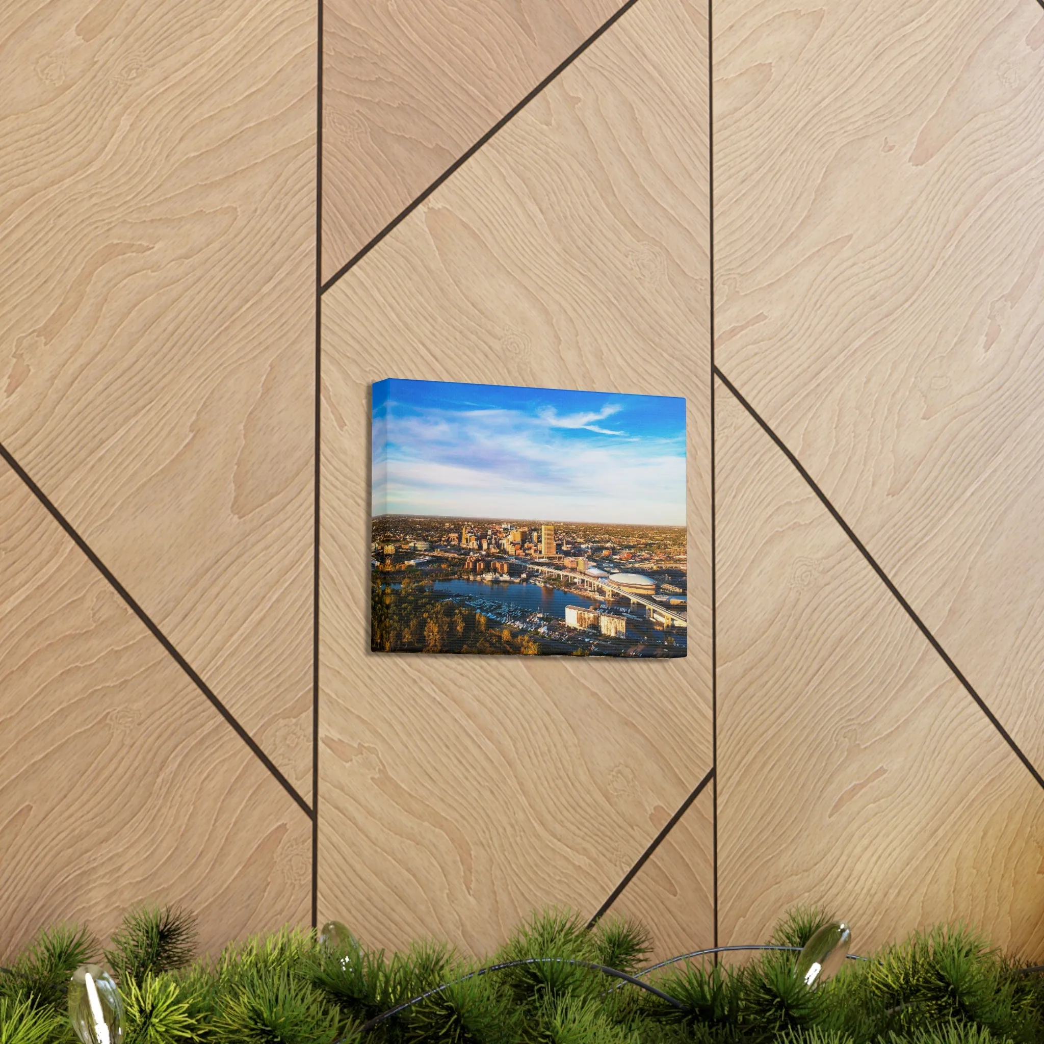Buffalo Waterfront Aerial - Canvas Photo