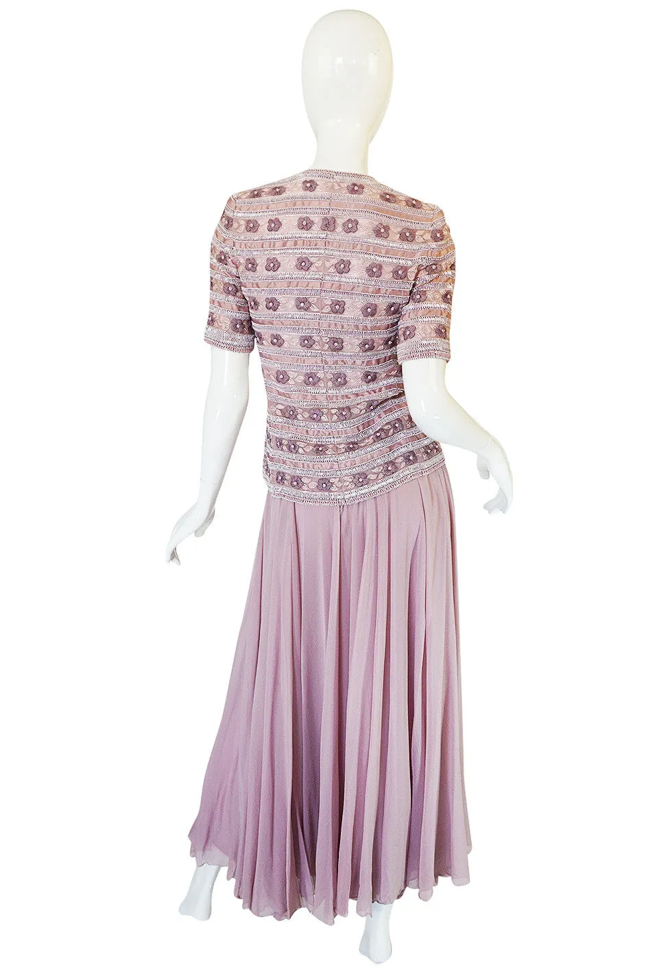 c.1977 Lesage Beaded Haute Couture Jean-Louis Scherrer Gown