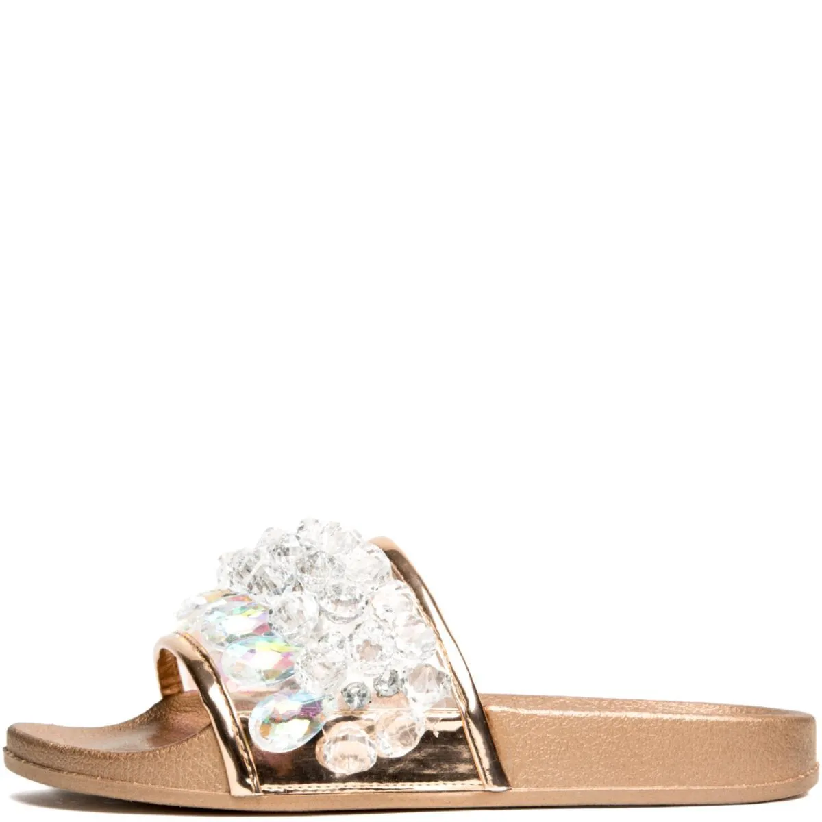 Cape Robbin Moira-63 Rose Gold Slides Rose Gold