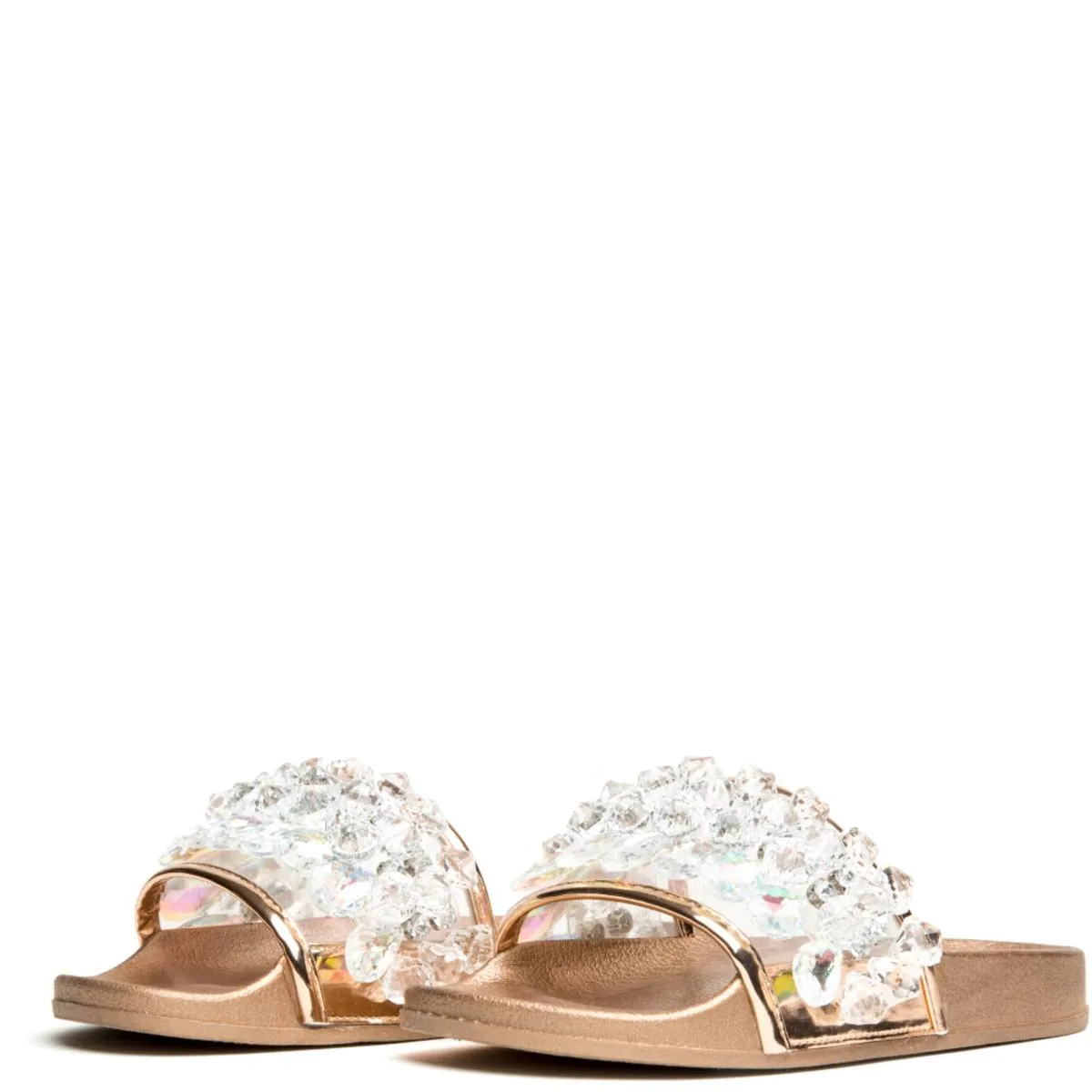 Cape Robbin Moira-63 Rose Gold Slides Rose Gold