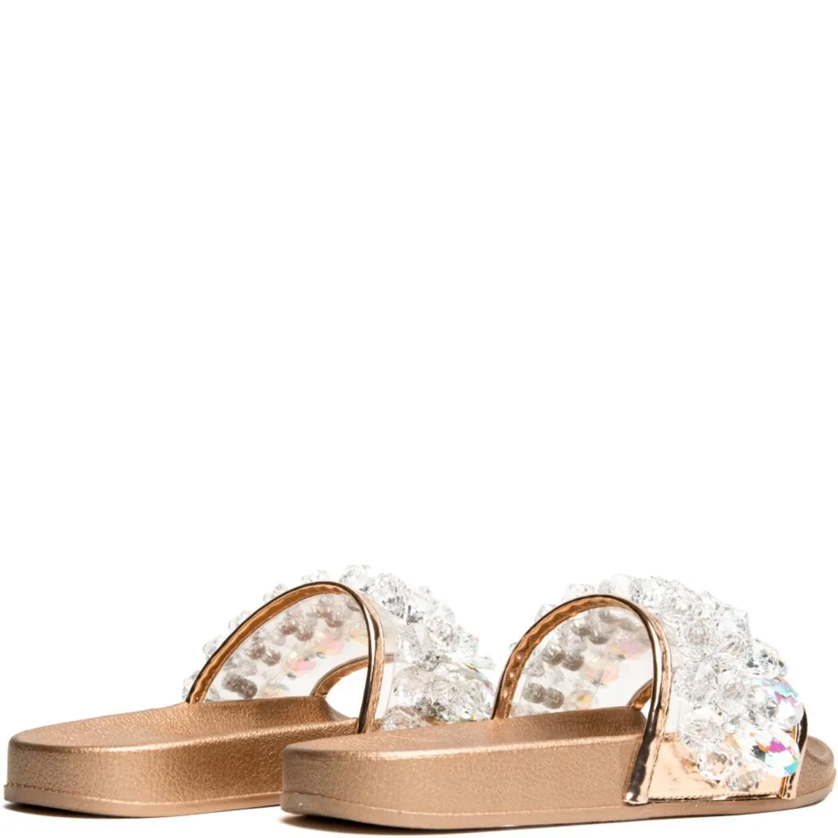 Cape Robbin Moira-63 Rose Gold Slides Rose Gold