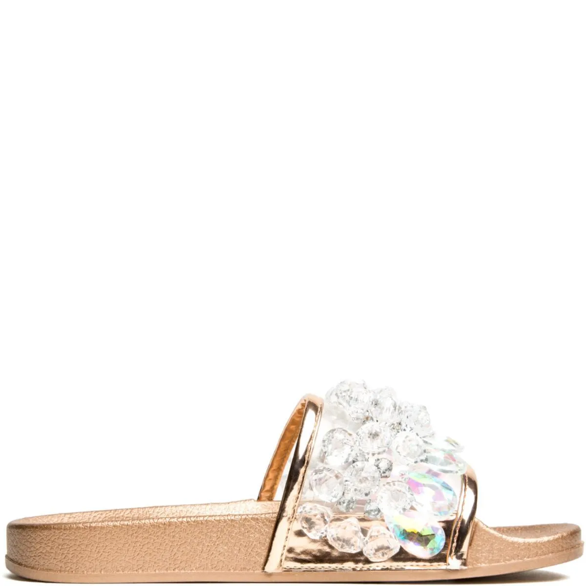 Cape Robbin Moira-63 Rose Gold Slides Rose Gold