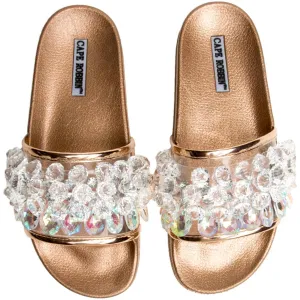 Cape Robbin Moira-63 Rose Gold Slides Rose Gold
