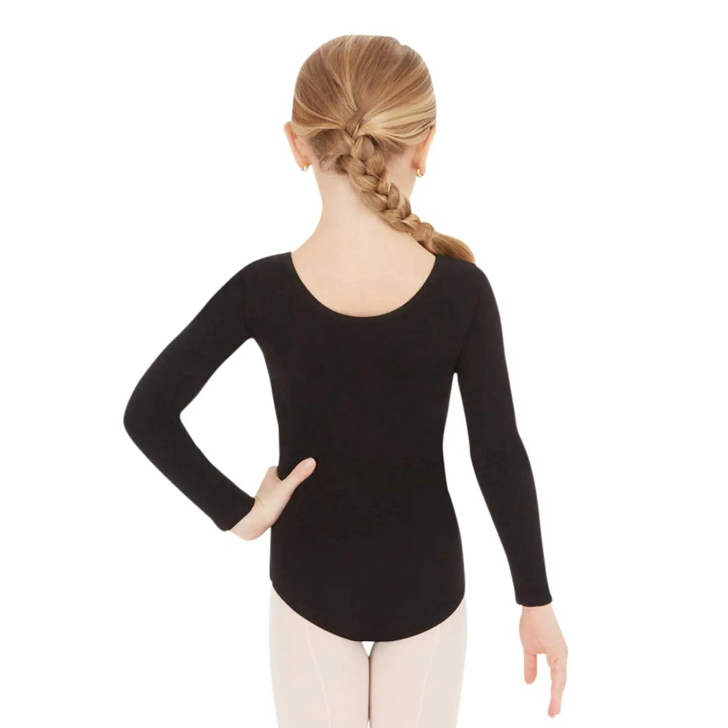 Capezio CC450C Long Sleeve Cotton Lycra/Spandex Scoop Neck Leotard - Child