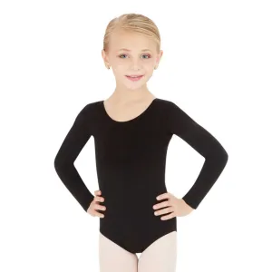 Capezio CC450C Long Sleeve Cotton Lycra/Spandex Scoop Neck Leotard - Child