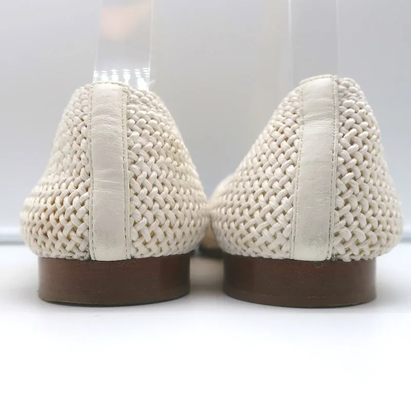 Chanel CC Cap Toe Crochet Ballet Flats Cream/Black Size 40