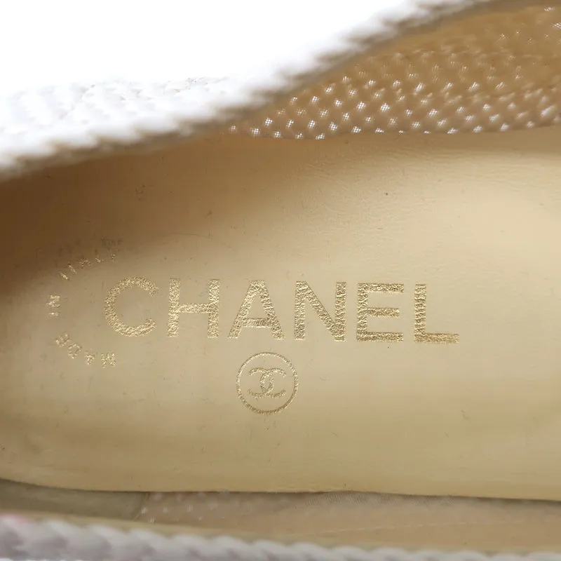 Chanel CC Cap Toe Crochet Ballet Flats Cream/Black Size 40