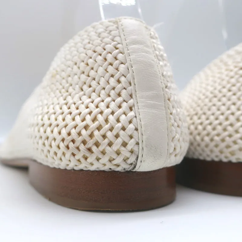 Chanel CC Cap Toe Crochet Ballet Flats Cream/Black Size 40