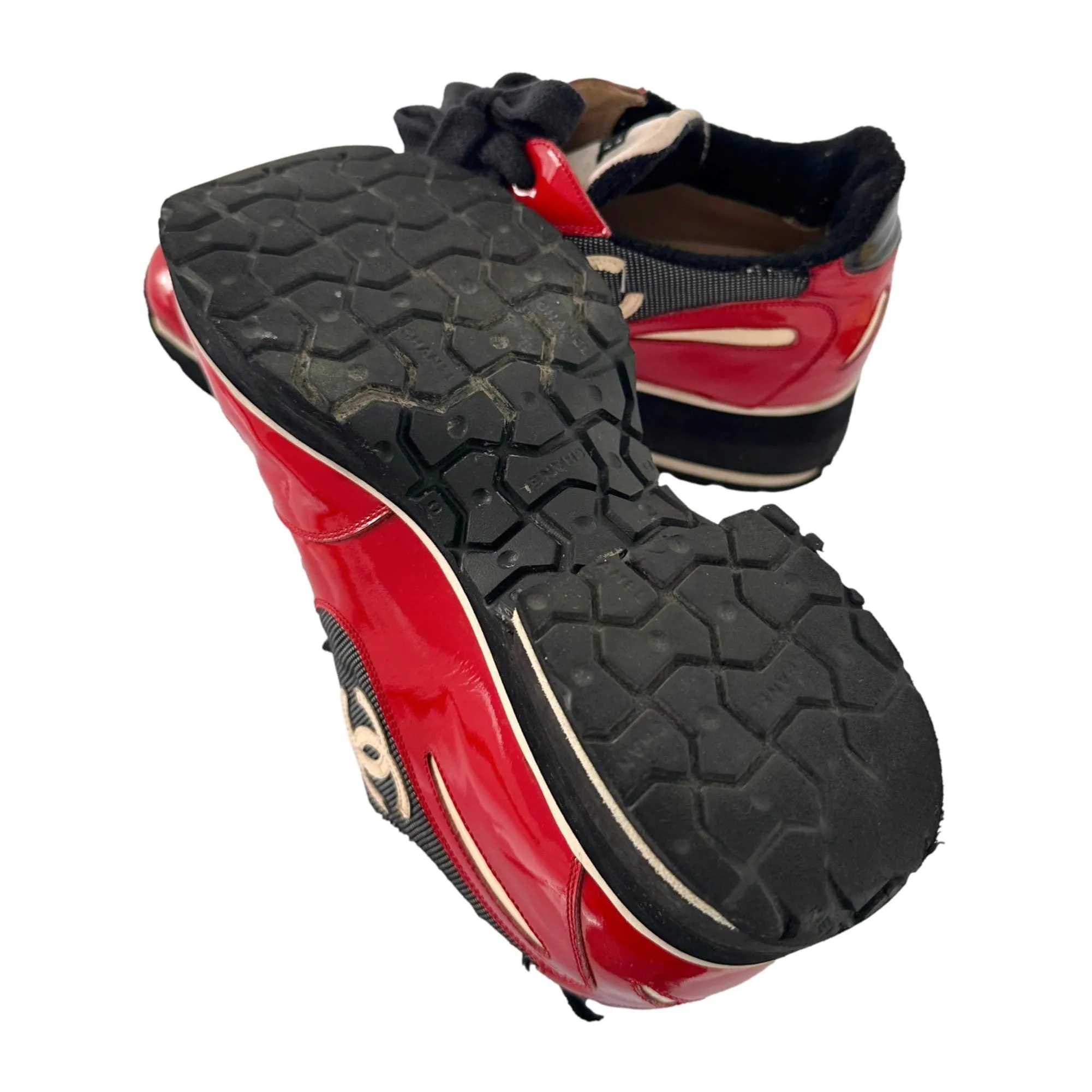 Chanel Red   Black Platform Sneaker