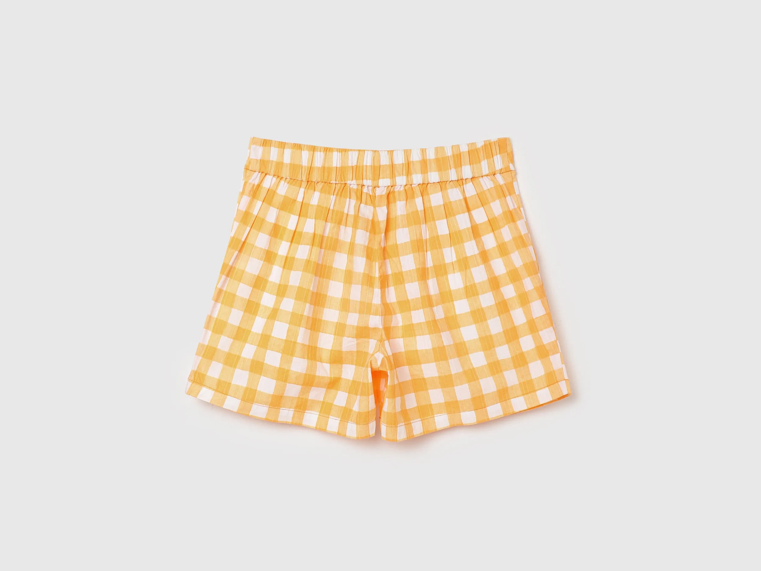 Checked Pattern High-Waist Shorts