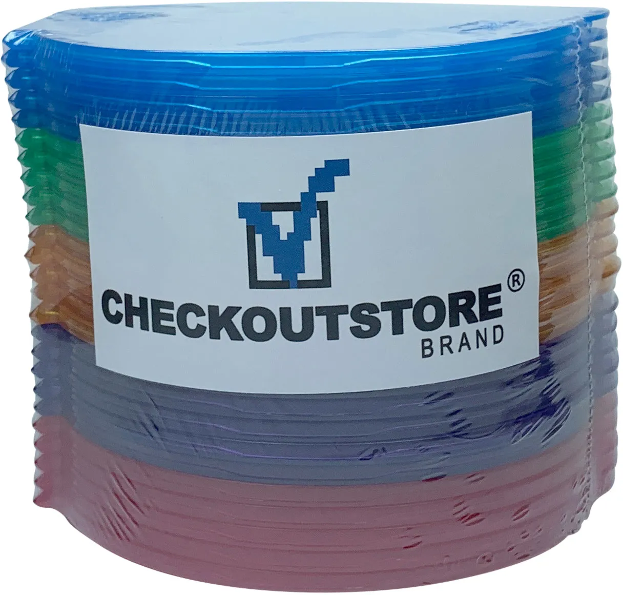 CheckOutStore Clear Compact Slim Round ClamShell CD/DVD Case with Lock on Top