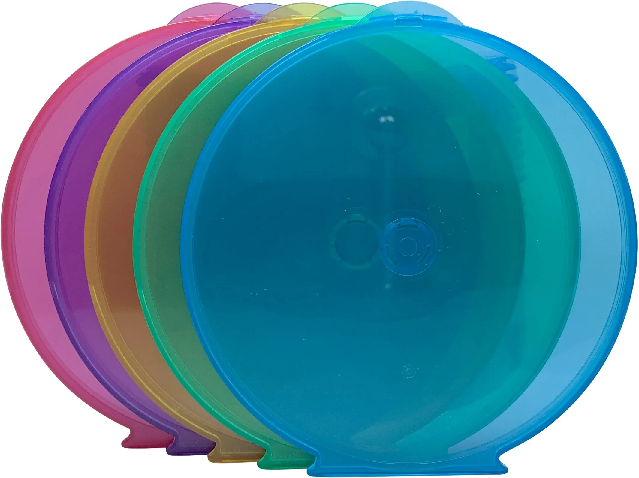 CheckOutStore Clear Compact Slim Round ClamShell CD/DVD Case with Lock on Top