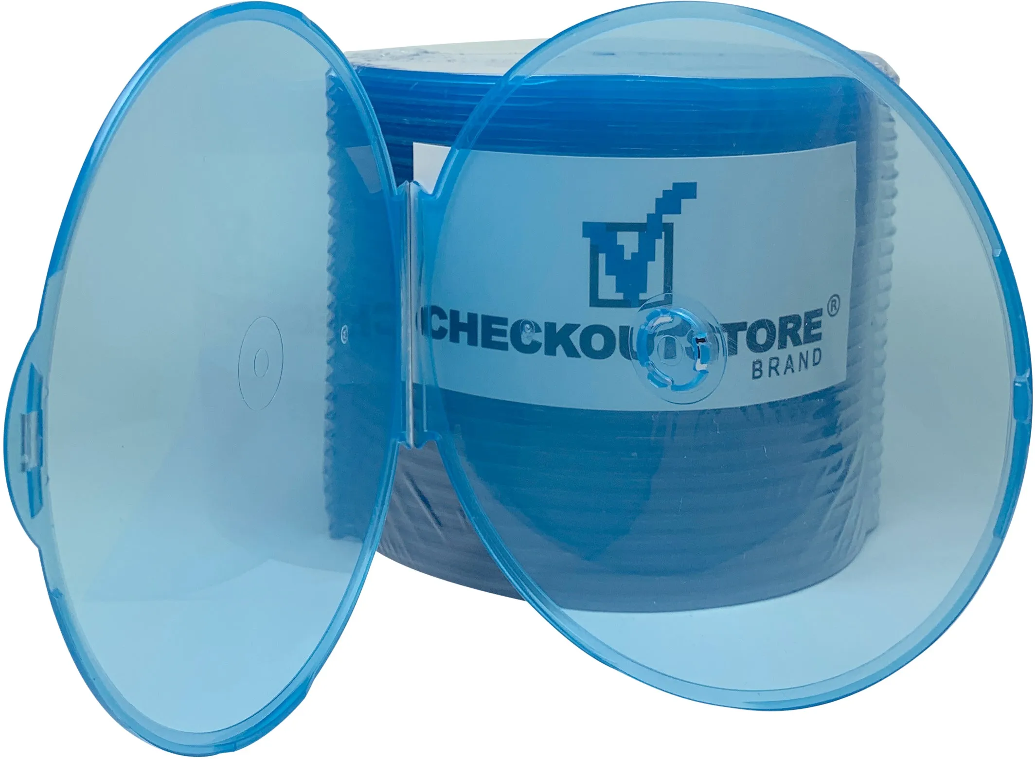 CheckOutStore Clear Compact Slim Round ClamShell CD/DVD Case with Lock on Top