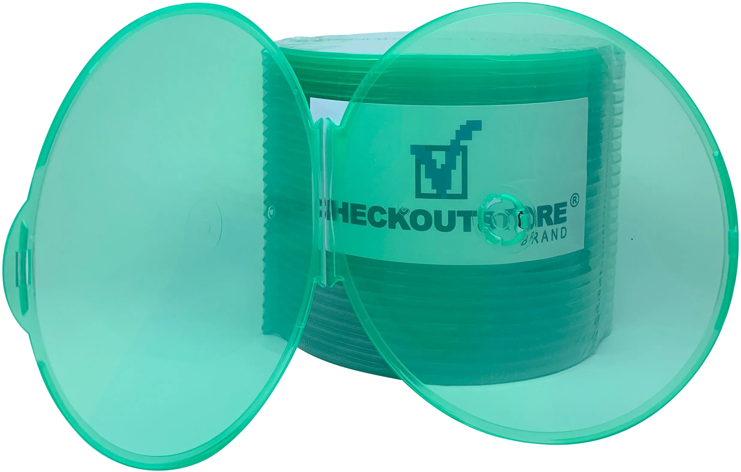 CheckOutStore Clear Compact Slim Round ClamShell CD/DVD Case with Lock on Top