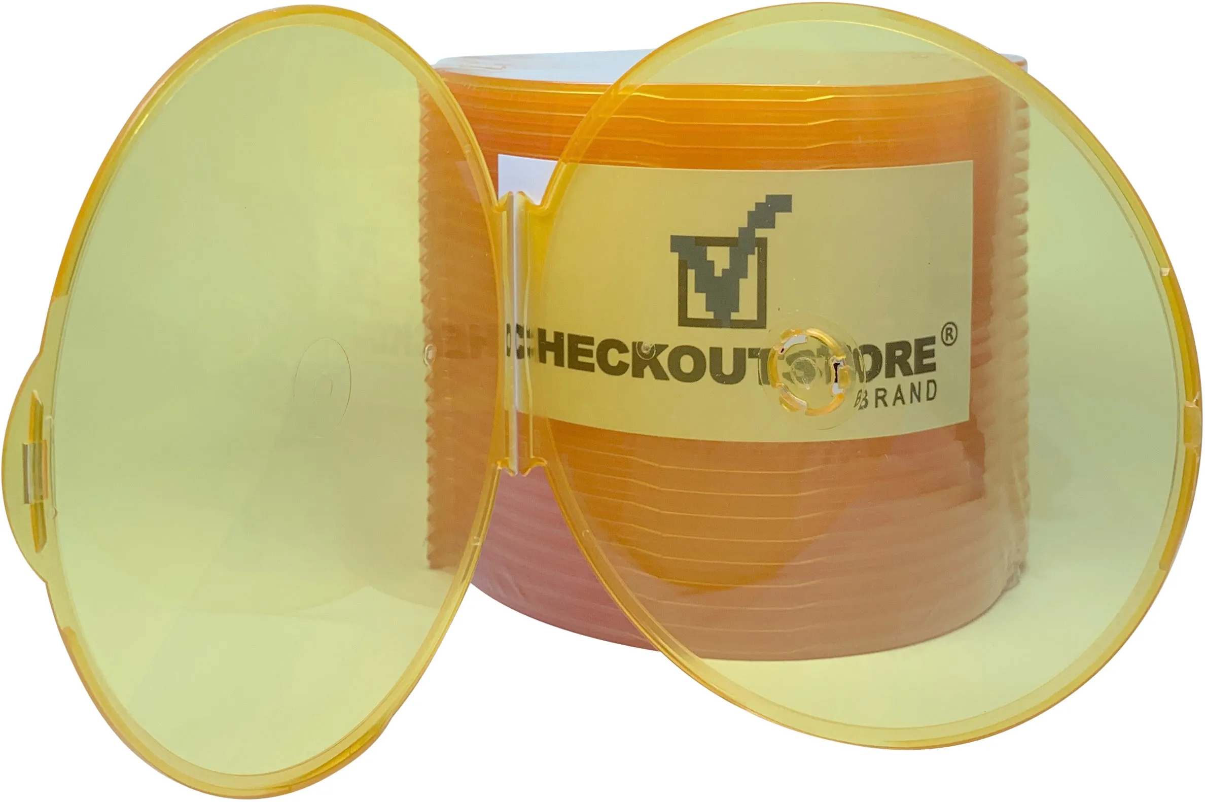 CheckOutStore Clear Compact Slim Round ClamShell CD/DVD Case with Lock on Top