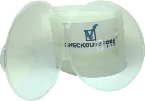 CheckOutStore Clear Compact Slim Round ClamShell CD/DVD Case with Lock on Top
