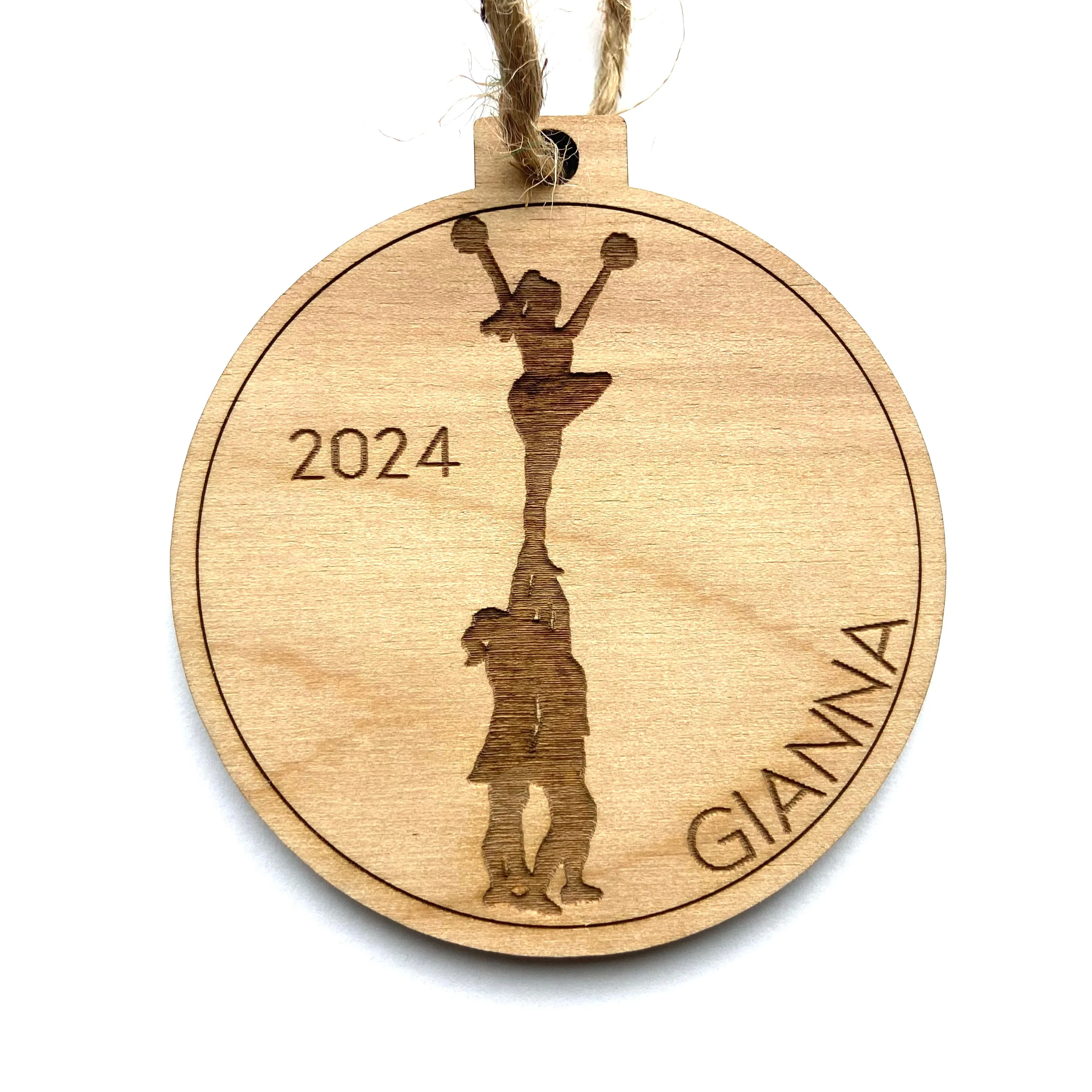 Cheerleader Ornament - Cheer Dancer Cheer Team Engraved Wood Christmas Ornament