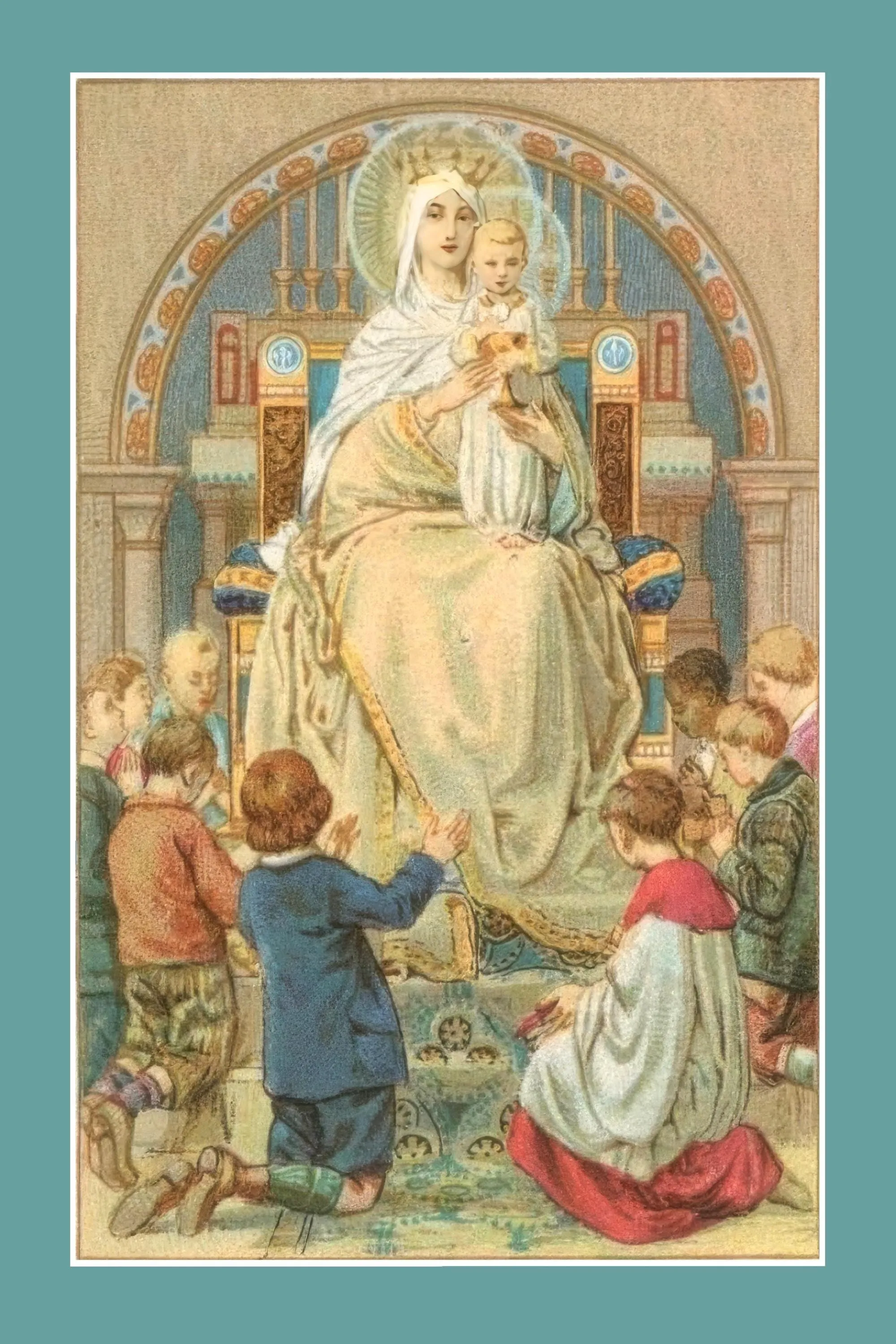 Christmas Prayer Card #12 – Mary and Jesus with Children – Secret of Christmas Paayer– pack of 10/100/1000 Keeping Christ in Christmas!