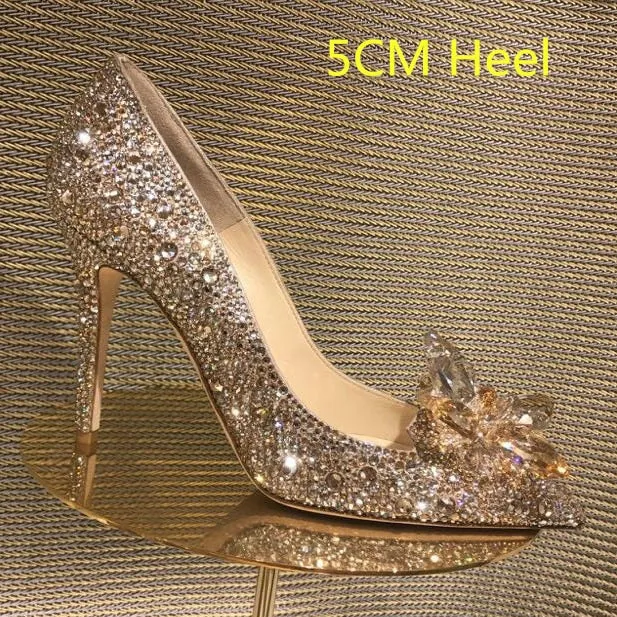 Cinderella Shoes Rhinestone High Heels Women Pumps