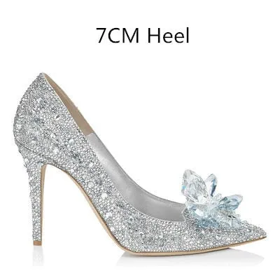 Cinderella Shoes Rhinestone High Heels Women Pumps