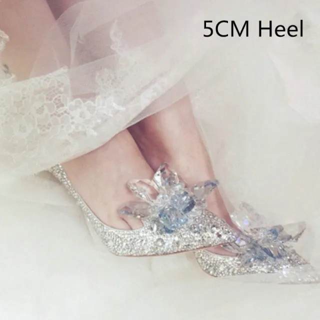 Cinderella Shoes Rhinestone High Heels Women Pumps