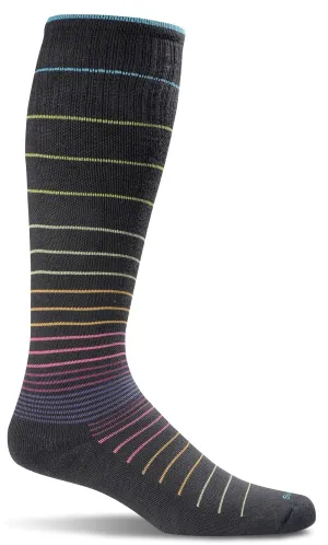Circulator Knee-High Women - Black Stripe Moderate Compression (15-20mmHg)