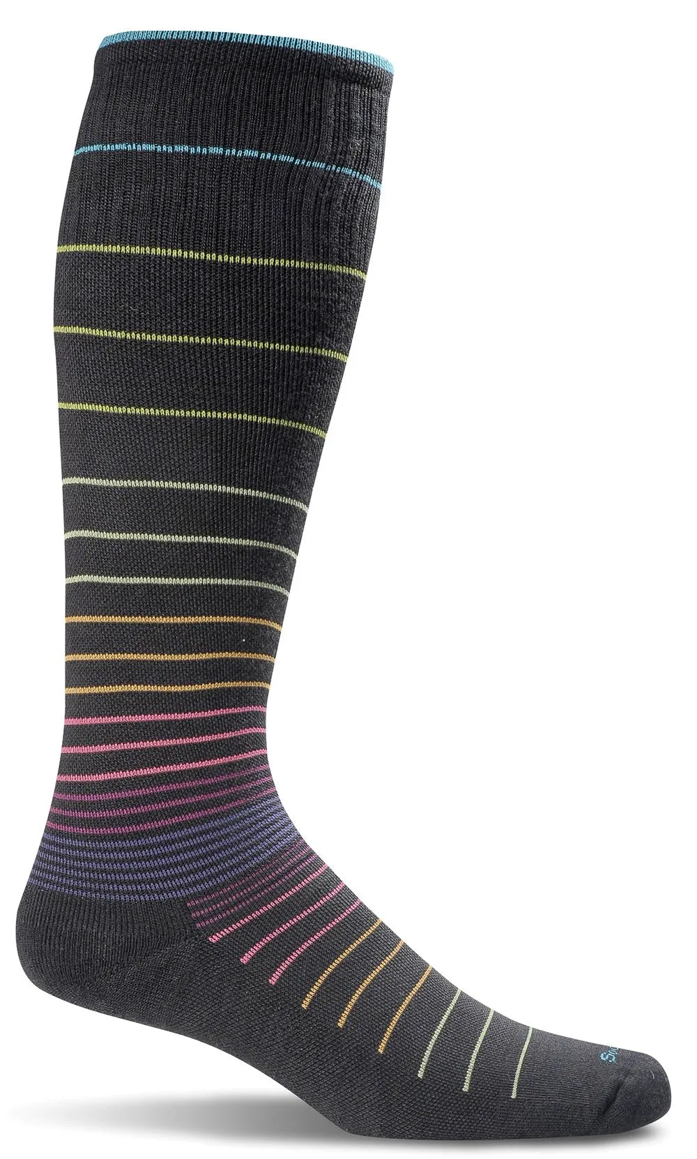 Circulator Knee-High Women - Black Stripe Moderate Compression (15-20mmHg)