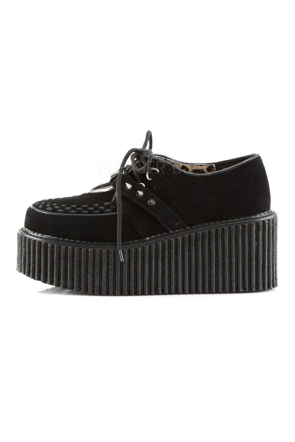 CREEPER-206 Demonia Shoe | Black Fabric