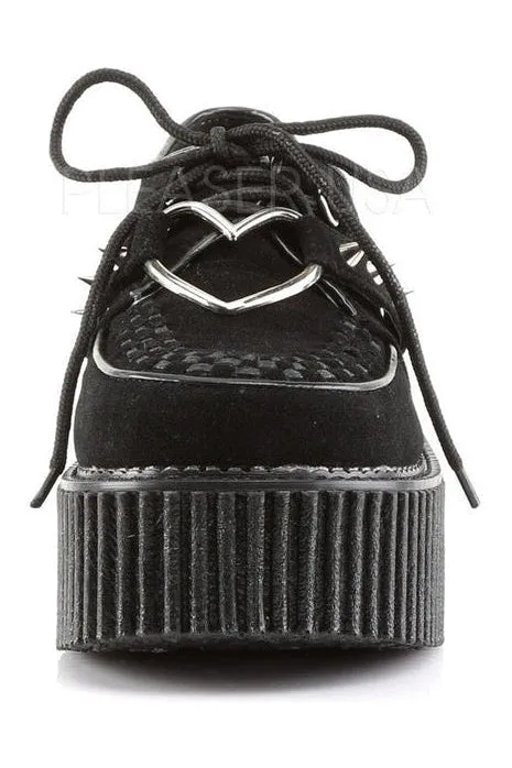 CREEPER-206 Demonia Shoe | Black Fabric