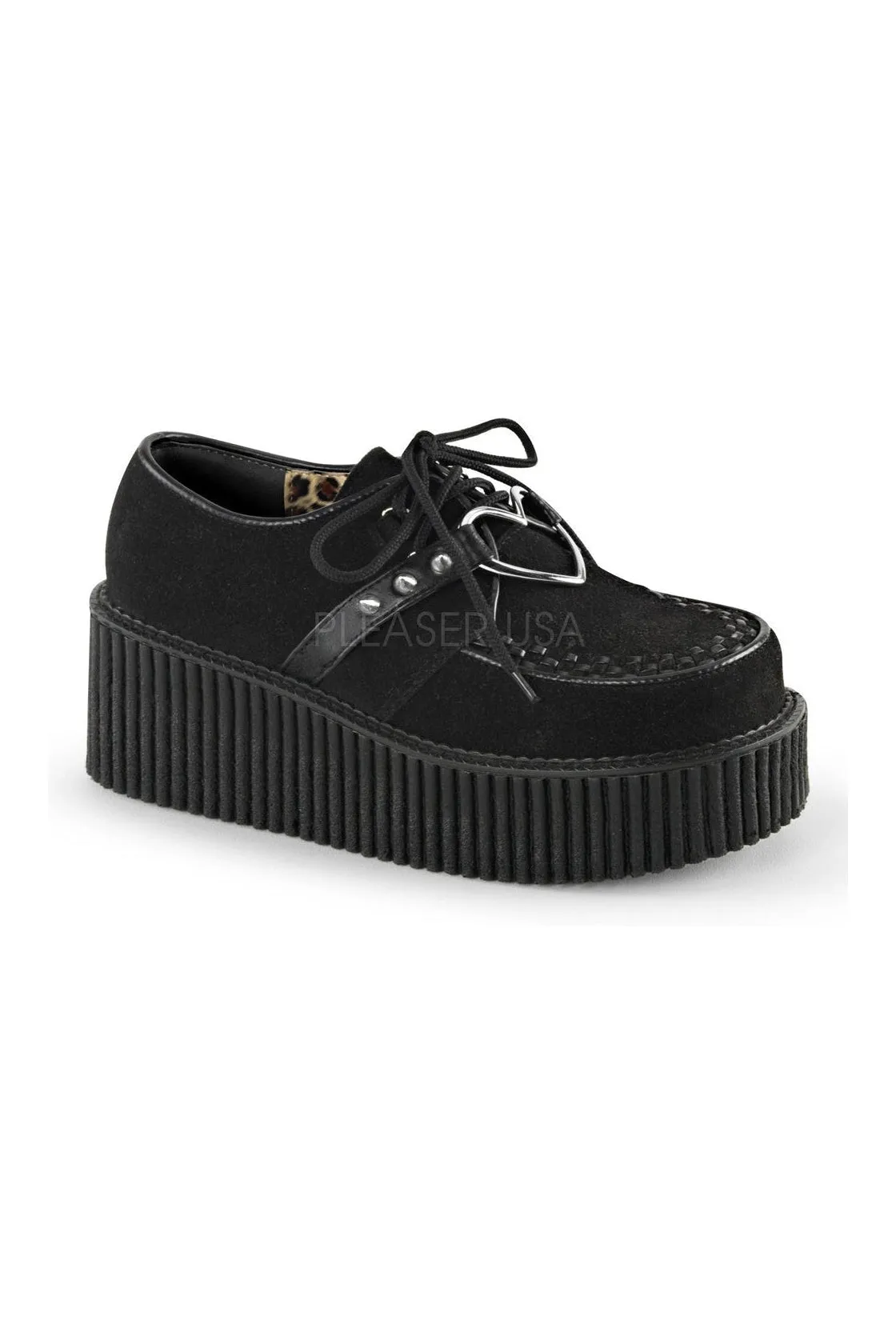 CREEPER-206 Demonia Shoe | Black Fabric