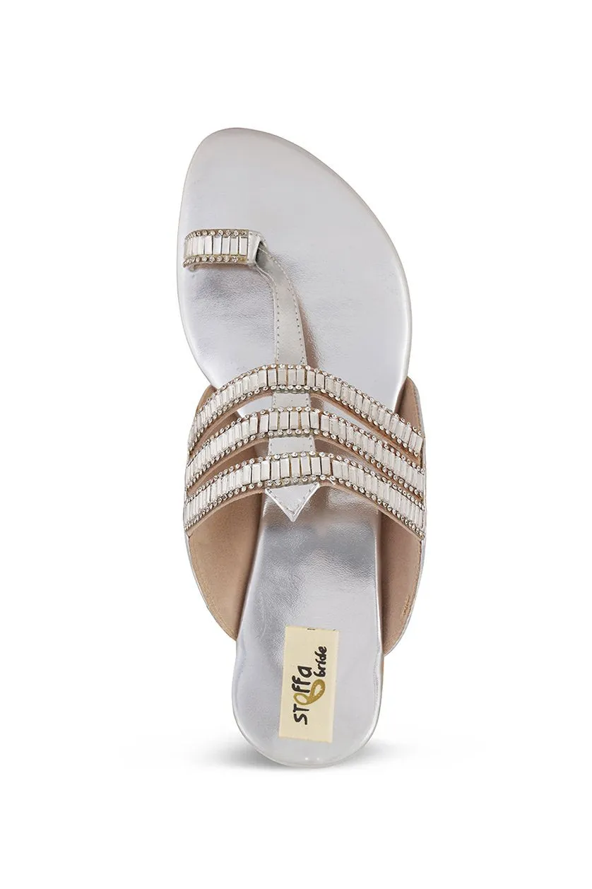 Crystal K Flats Silver
