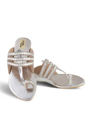 Crystal K Flats Silver