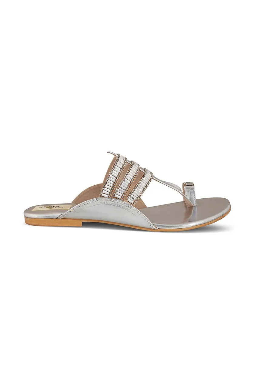 Crystal K Flats Silver