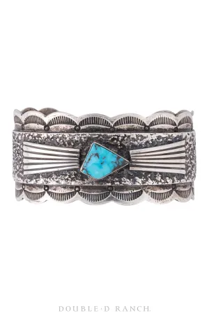 Cuff, Natural Stone, Turquoise, Single Stone, Hallmark, Vintage, 3032