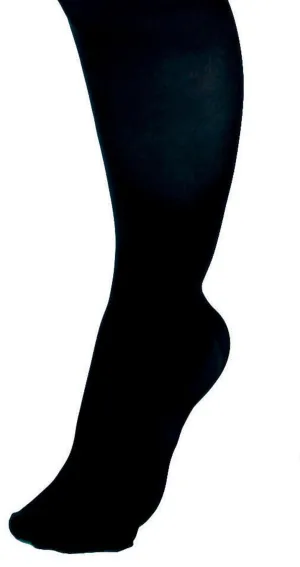 CURAD Knee-High Compression Hosiery with 15-20 mmHg, Black, Size F, Regular