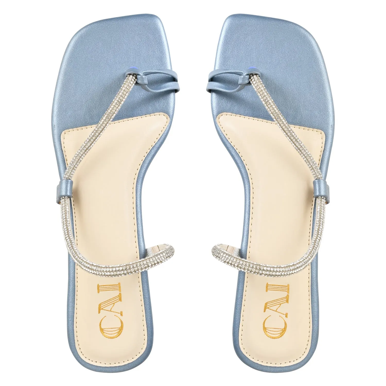 Curved in Shimmer Flats - Blue