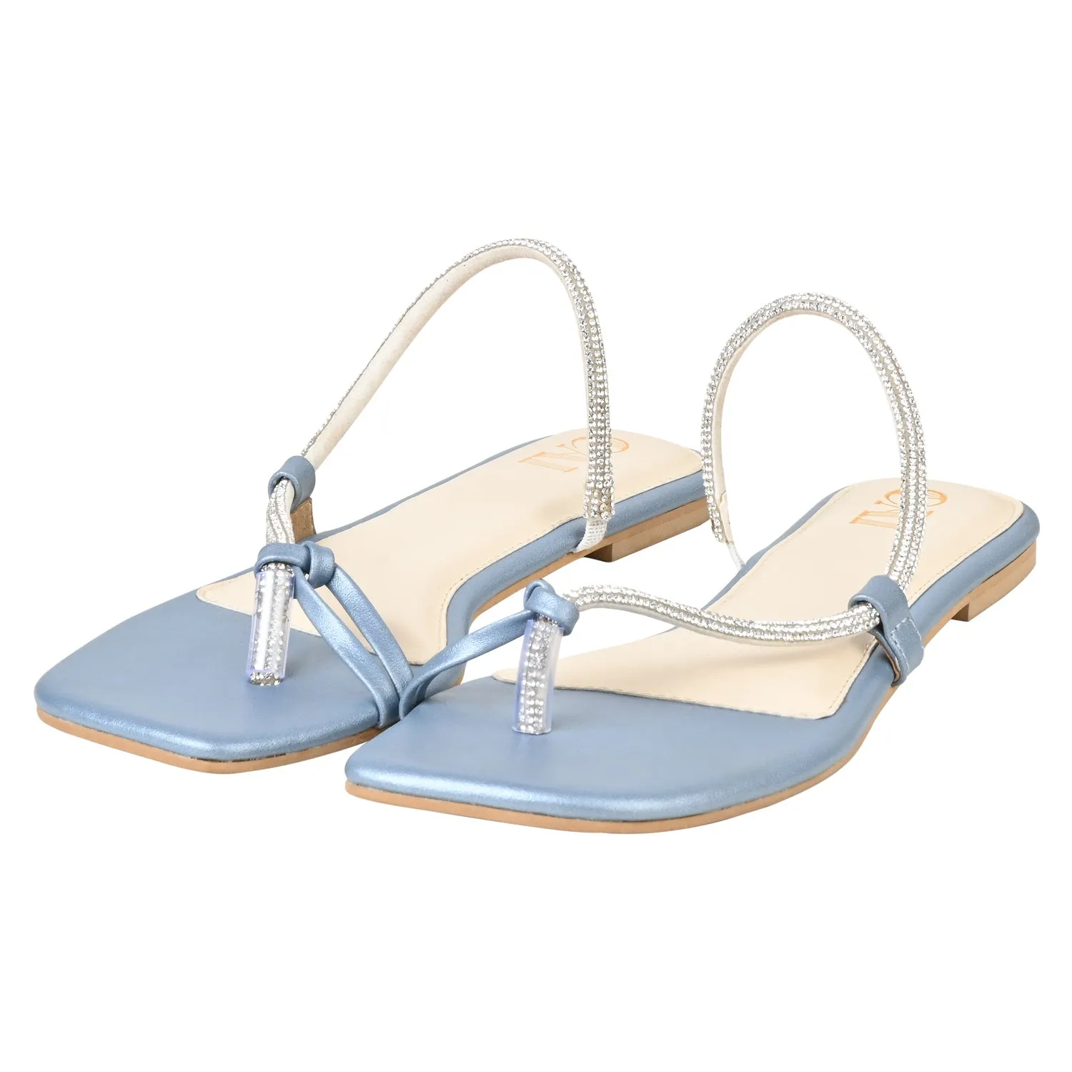Curved in Shimmer Flats - Blue