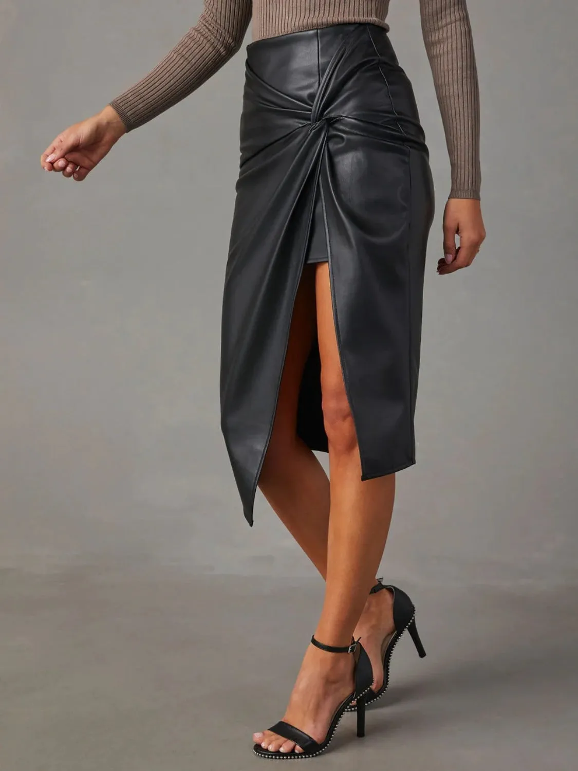 Cut Open High Waist Skirt