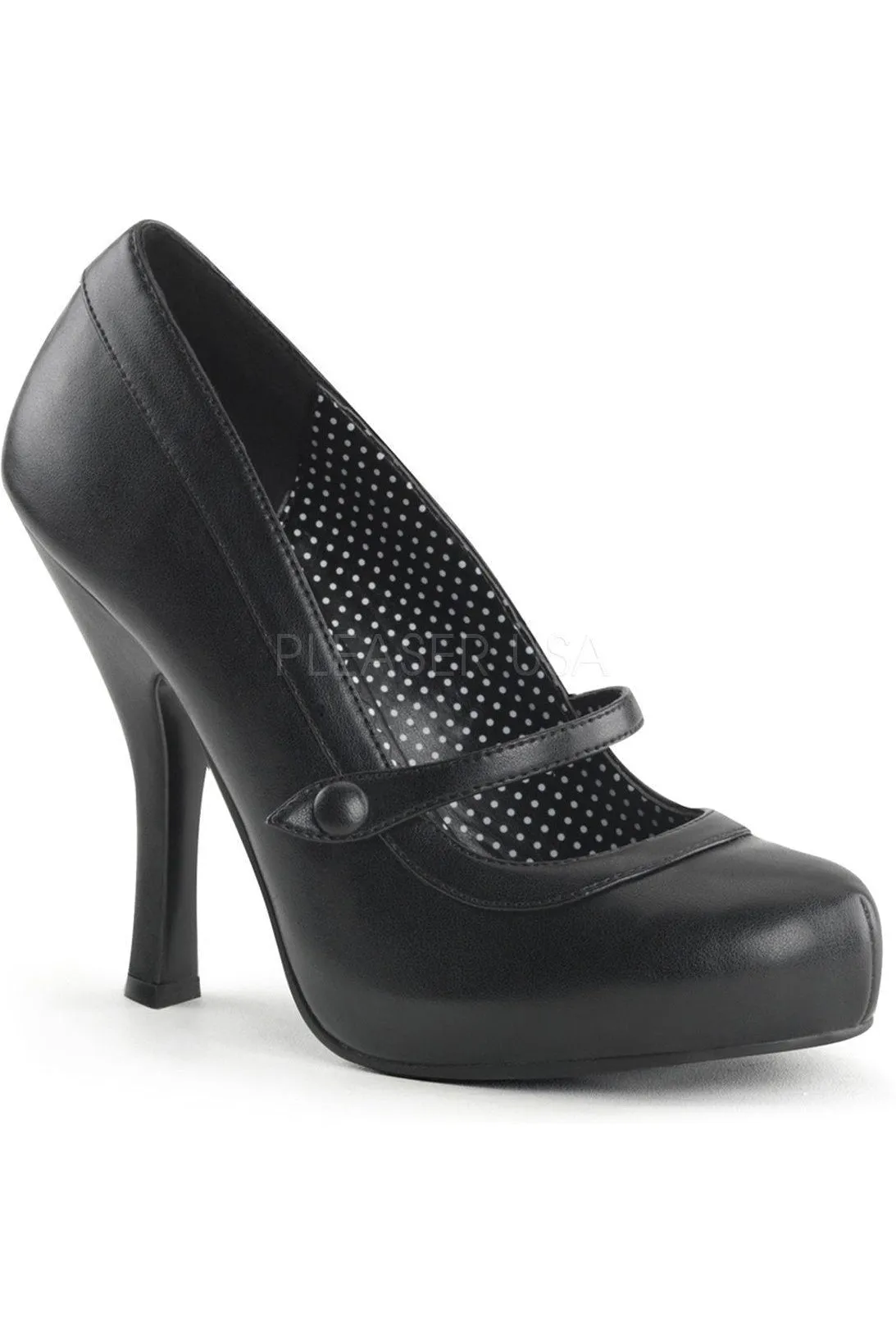 CUTIEPIE-02 Pump  | Black Faux Leather