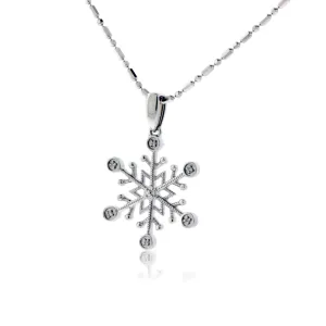 Dainty Diamond Snowflake Pendant