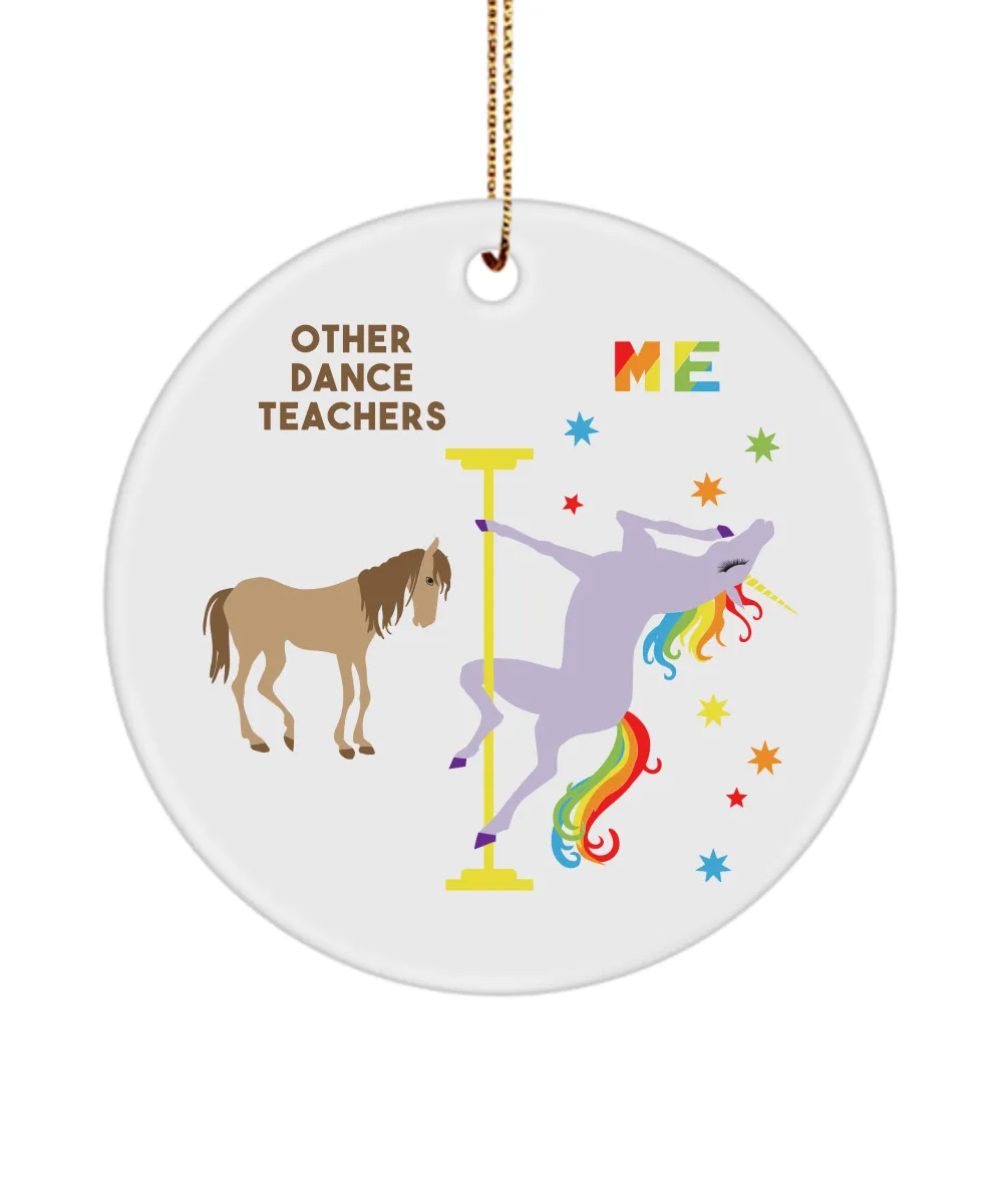 Dance Teacher Gifts Ballet Teacher Rainbow Unicorn Christmas Tree Ornament