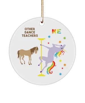 Dance Teacher Gifts Ballet Teacher Rainbow Unicorn Christmas Tree Ornament
