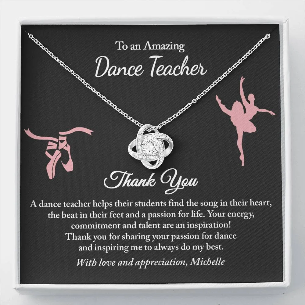 Dance Teacher Gifts, Gift for Ballet Teacher, Ballet Teacher Gift Jewelry with Card, Dance Recital Gift for Teacher