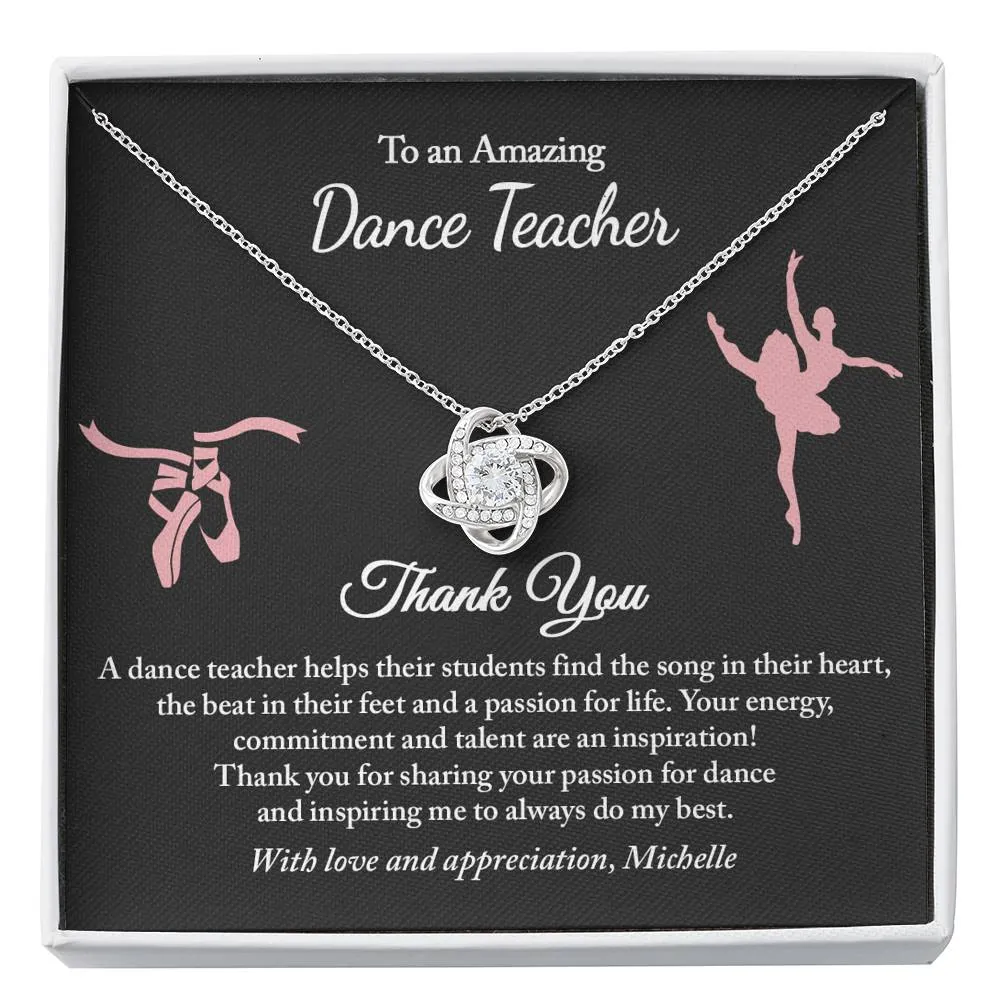 Dance Teacher Gifts, Gift for Ballet Teacher, Ballet Teacher Gift Jewelry with Card, Dance Recital Gift for Teacher