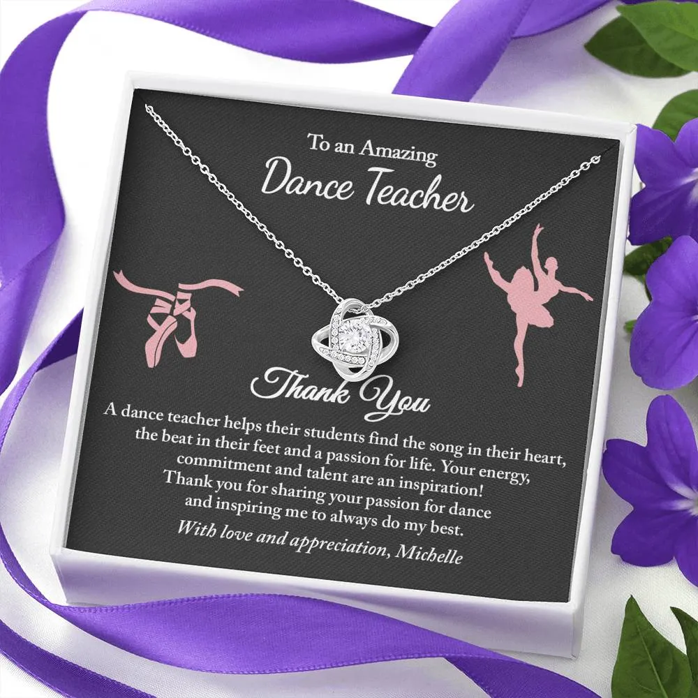 Dance Teacher Gifts, Gift for Ballet Teacher, Ballet Teacher Gift Jewelry with Card, Dance Recital Gift for Teacher