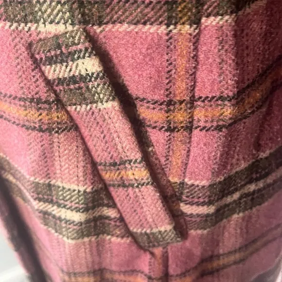 Davi &amp; Dani Sz Small  Pink Houndstooth Plaid Double Breasted Button Coat Jacket