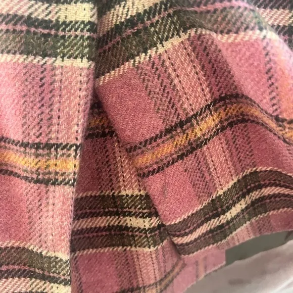 Davi &amp; Dani Sz Small  Pink Houndstooth Plaid Double Breasted Button Coat Jacket