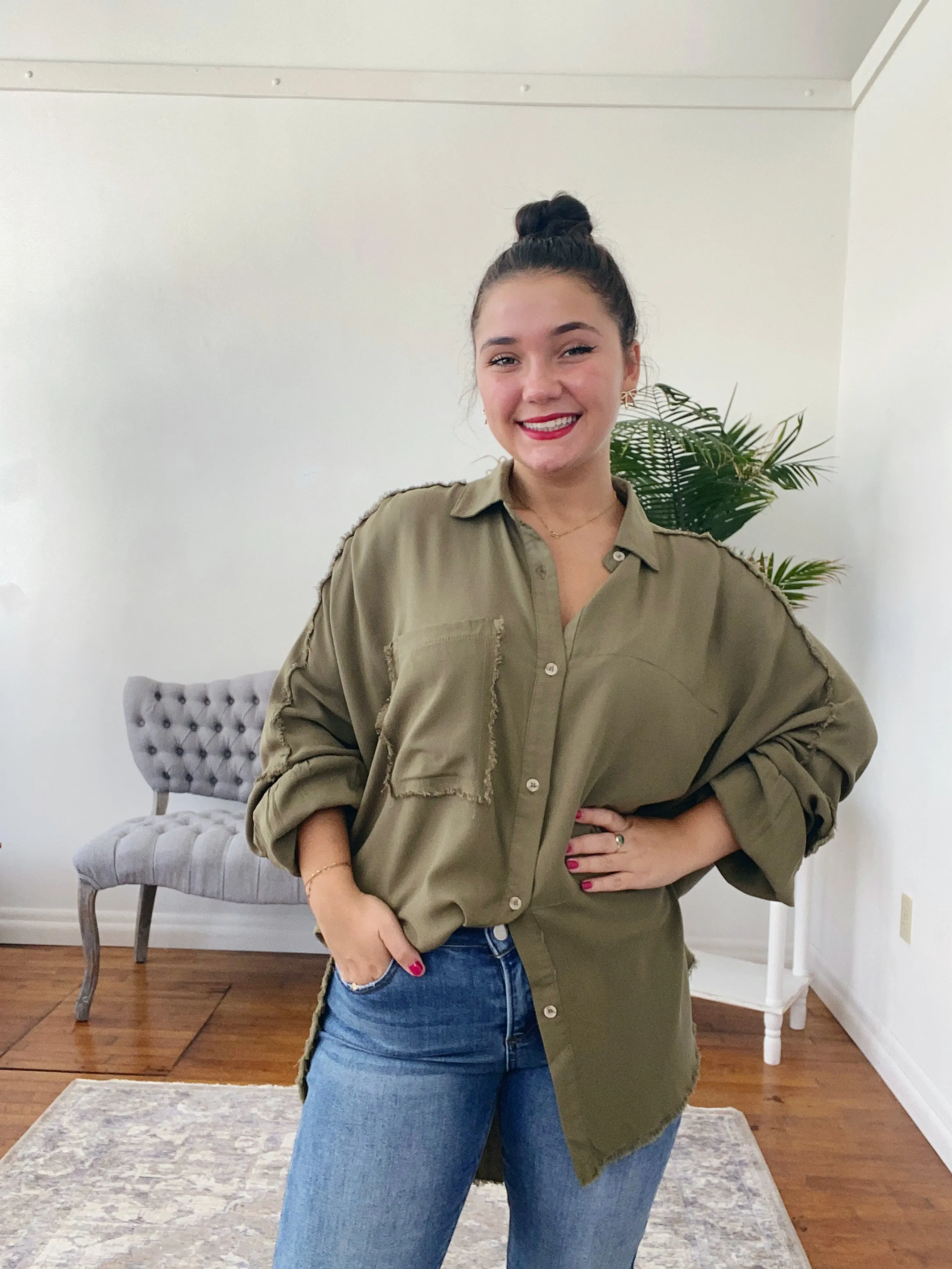 Delilah Oversized Button-Down Shirt FINAL SALE